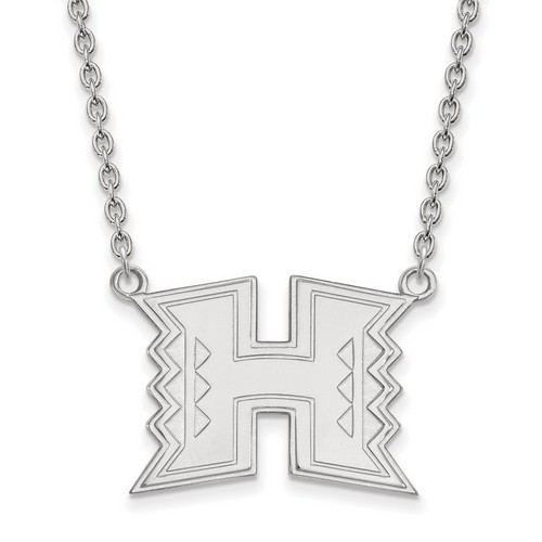 University of Hawaii Rainbow Warriors Large Sterling Silver Pendant Necklace