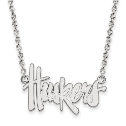University of Nebraska Cornhuskers Large Sterling Silver Pendant Necklace 5.78gr