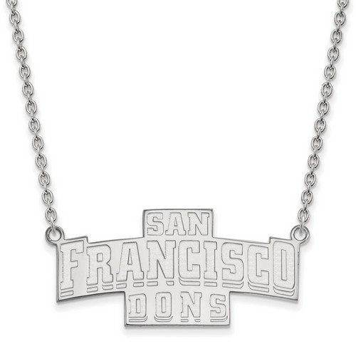 University of San Francisco Dons Large Sterling Silver Pendant Necklace 8.46 gr