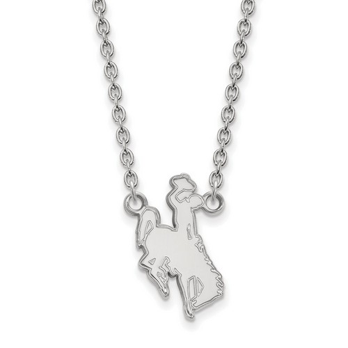 University of Wyoming Cowboys Large Pendant Necklace in Sterling Silver 4.61 gr