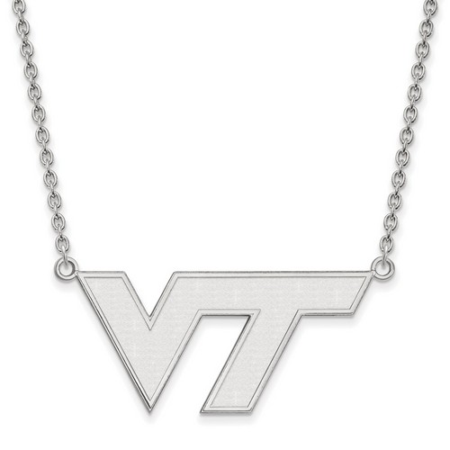 Virginia Tech Hokies Large Pendant Necklace in Sterling Silver 7.53 gr