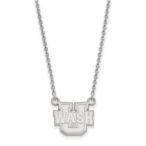 Washington University Saint Louis Bears Small Sterling Silver Pendant Necklace