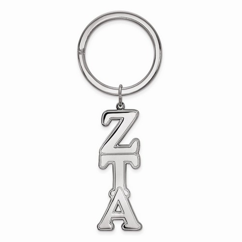 Zeta Tau Alpha Sorority Key Chain in Sterling Silver 10.22 gr