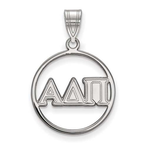 Alpha Delta Pi Sorority Small Circle Pendant in Sterling Silver 1.50 gr