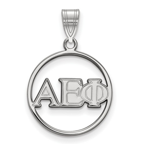 Alpha Epsilon Phi Sorority Small Circle Pendant in Sterling Silver 0.98 gr