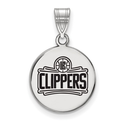 Los Angeles Clippers Medium Disc Pendant in Sterling Silver 2.28 gr
