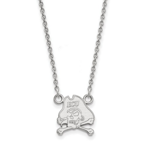East Carolina University Pirates Small Sterling Silver Pendant Necklace 2.90 gr
