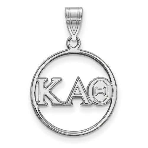 Kappa Alpha Theta Sorority Small Circle Pendant in Sterling Silver 1.64 gr