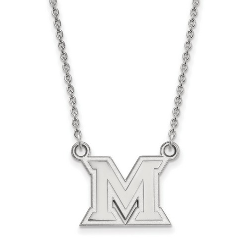 Miami University RedHawks Small Pendant Necklace in Sterling Silver 3.56 gr