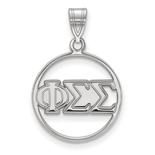 Phi Sigma Sigma Sorority Small Circle Pendant in Sterling Silver 1.50 gr