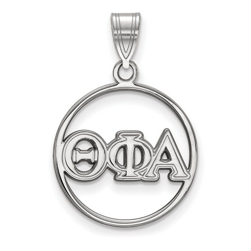 Theta Phi Alpha Sorority Small Circle Pendant in Sterling Silver 1.50 gr