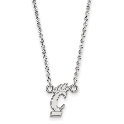 University of Cincinnati Bearcats Small Sterling Silver Pendant Necklace 2.40 gr