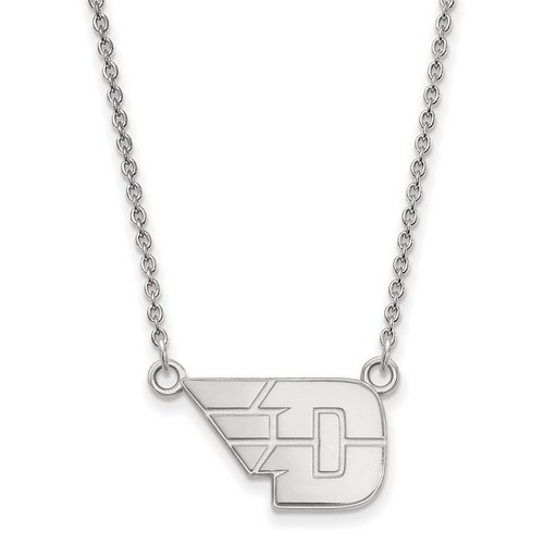 University of Dayton Flyers Small Pendant Necklace in Sterling Silver 3.47 gr