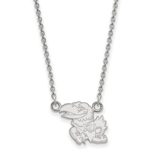 University of Kansas Jayhawks Small Pendant Necklace in Sterling Silver 2.97 gr