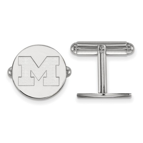 University of Michigan Wolverines Cuff Link in Sterling Silver 5.05 gr