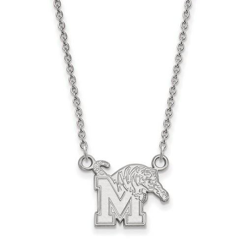University of Memphis Tigers Small Pendant Necklace in Sterling Silver 3.11 gr