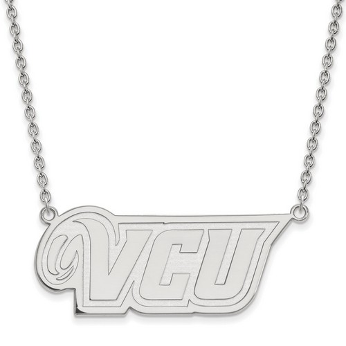 Virginia Commonwealth University Rams Large Pendant Necklace in Sterling Silver