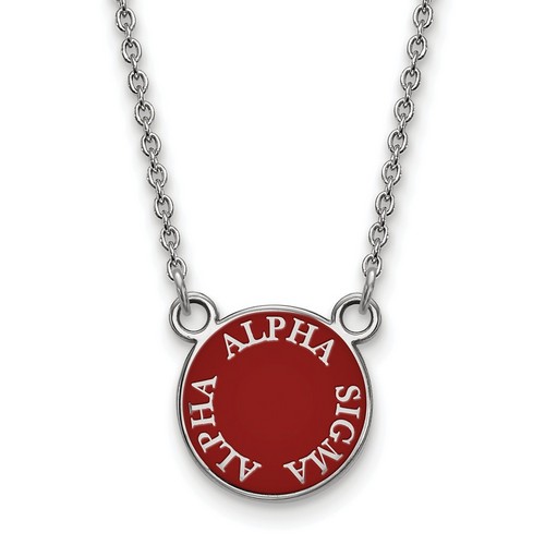 Alpha Sigma Alpha Sorority XS Pendant Necklace in Sterling Silver 3.07 gr