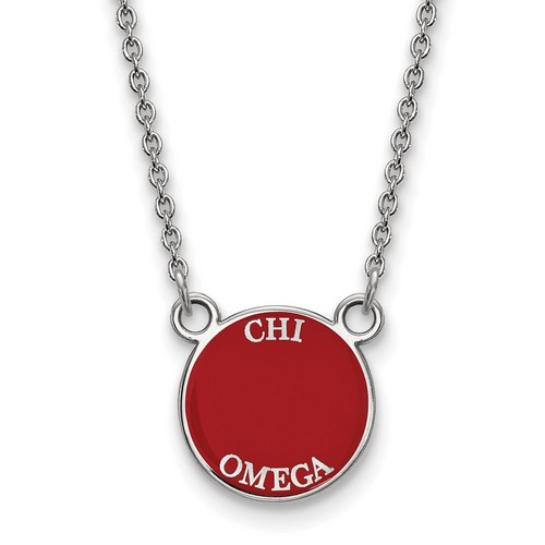 Chi Omega Sorority XS Pendant Necklace in Sterling Silver 3.07 gr