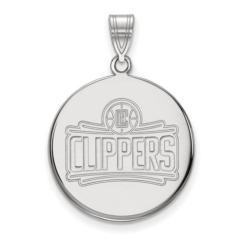 Los Angeles Clippers Large Disc Pendant in Sterling Silver 4.28 gr