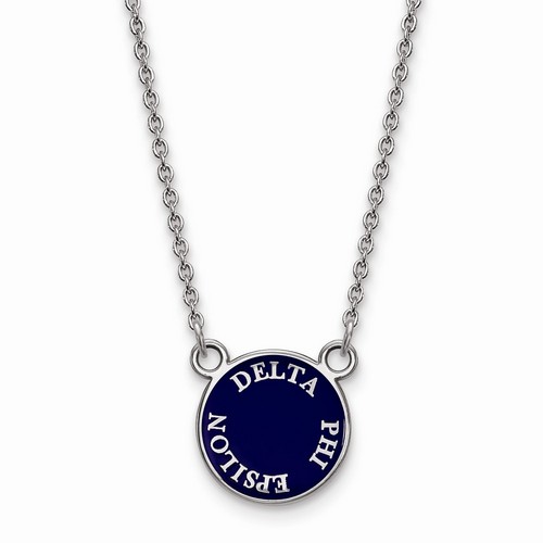 Delta Phi Epsilon Sorority XS Pendant Necklace in Sterling Silver 3.07 gr
