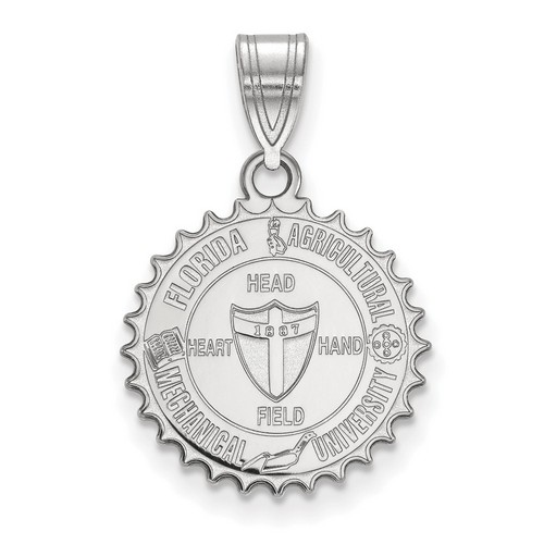 Florida A&M University Rattlers Medium Crest Pendant in Sterling Silver 2.21 gr