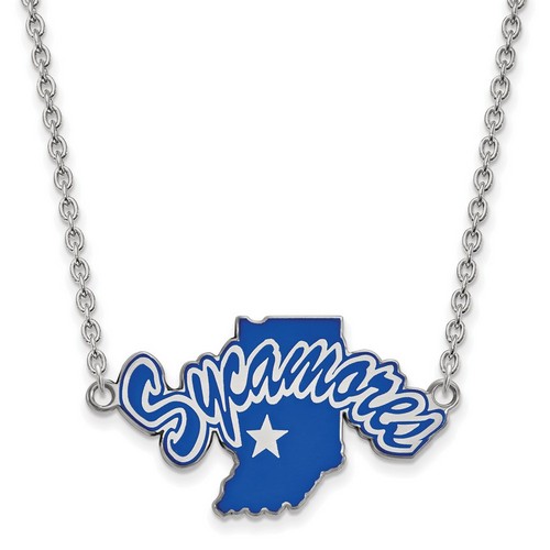 Indiana State University Sycamores Large Sterling Silver Pendant Necklace 6.88gr