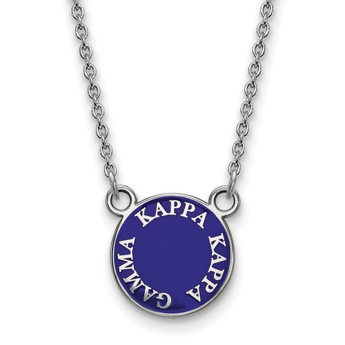 Kappa Kappa Gamma Sorority XS Pendant Necklace in Sterling Silver 3.07 gr