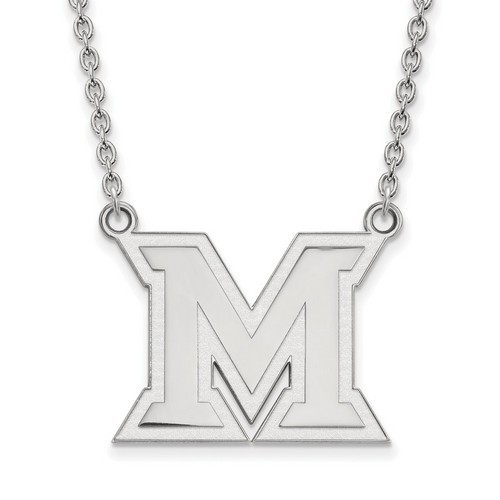 Miami University RedHawks Large Pendant Necklace in Sterling Silver 7.07 gr
