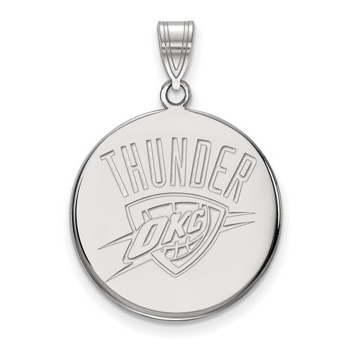 Oklahoma City Thunder Large Disc Pendant in Sterling Silver 4.42 gr
