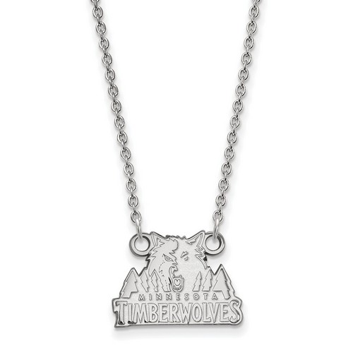 Minnesota Timberwolves Small Pendant Necklace in Sterling Silver 3.62 gr