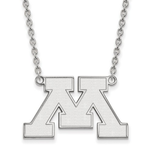University of Minnesota Golden Gophers Large Sterling Silver Pendant Necklace