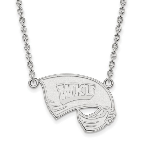 Western Kentucky University Hilltoppers Large Sterling Silver Pendant Necklace
