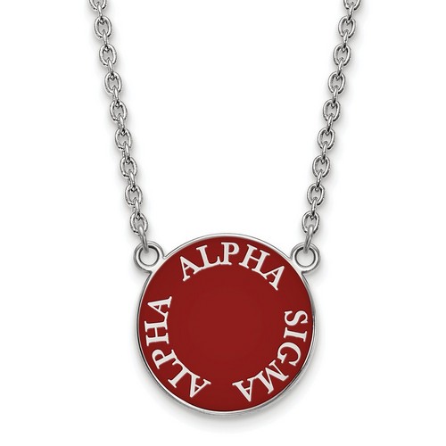 Alpha Sigma Alpha Sorority Small Pendant Necklace in Sterling Silver 5.84 gr