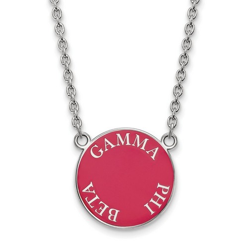 Gamma Phi Beta Sorority Small Pendant Necklace in Sterling Silver 6.09 gr