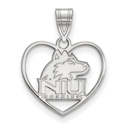 Northern Illinois University Huskies Sterling Silver Heart Pendant 1.51 gr