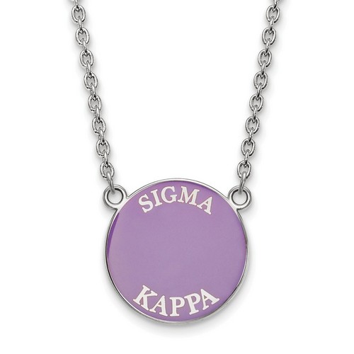 Sigma Kappa Sorority Small Pendant Necklace in Sterling Silver 5.88 gr