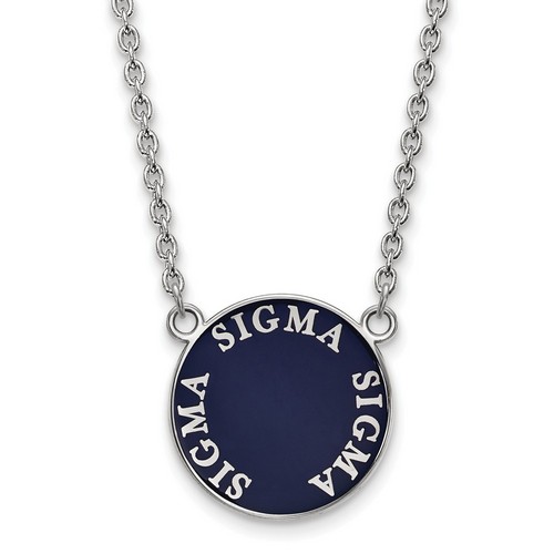 Tri Sigma Sorority Small Pendant Necklace in Sterling Silver 5.97 gr