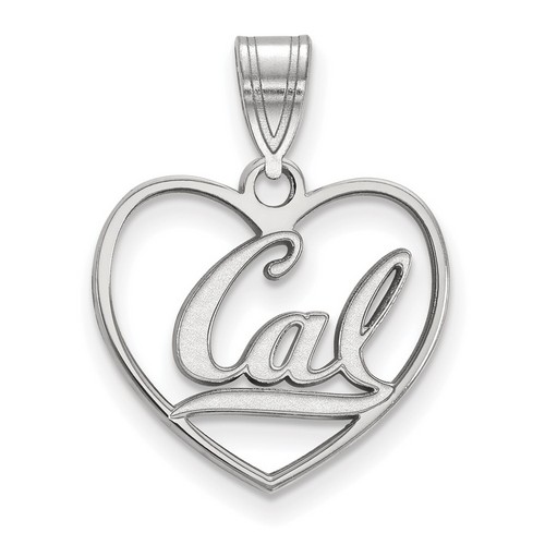 UC Berkeley California Golden Bears Sterling Silver Heart Pendant 1.14 gr