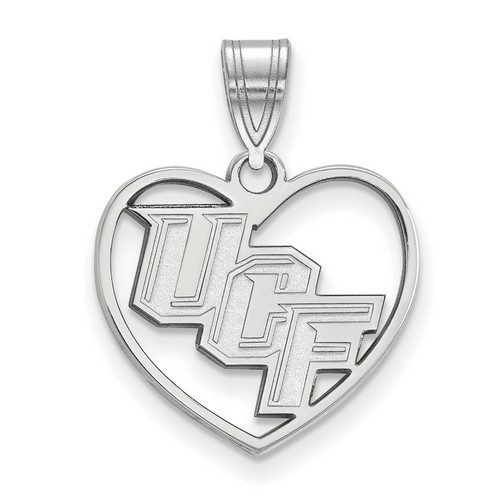 University of Central Florida Knights Sterling Silver Heart Pendant 1.58 gr