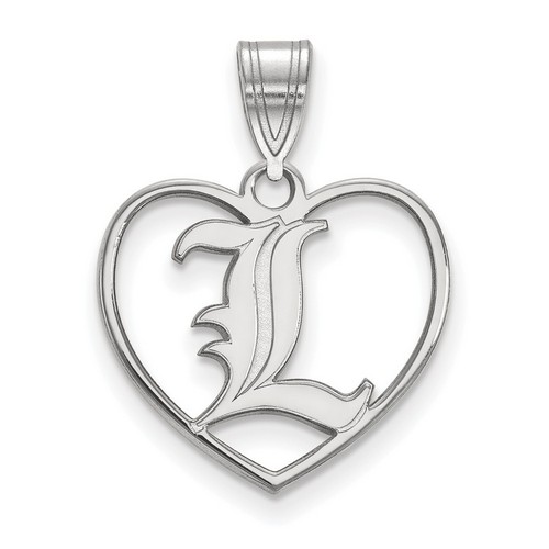 University of Louisville Cardinals Sterling Silver Heart Pendant 1.24 gr