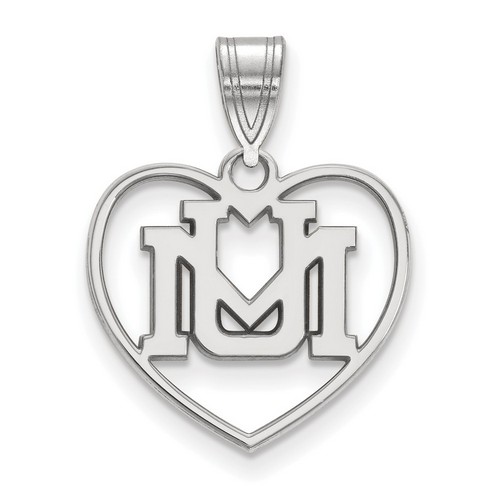 University of Montana Grizzlies Sterling Silver Heart Pendant 1.52 gr