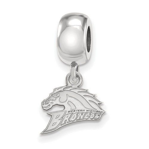 Western Michigan University Broncos XS Dangle Bead Charm in Sterling Silver