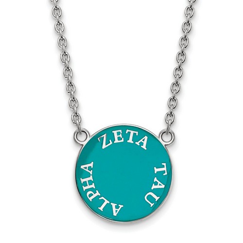 Zeta Tau Alpha Sorority Small Pendant Necklace in Sterling Silver 6.08 gr