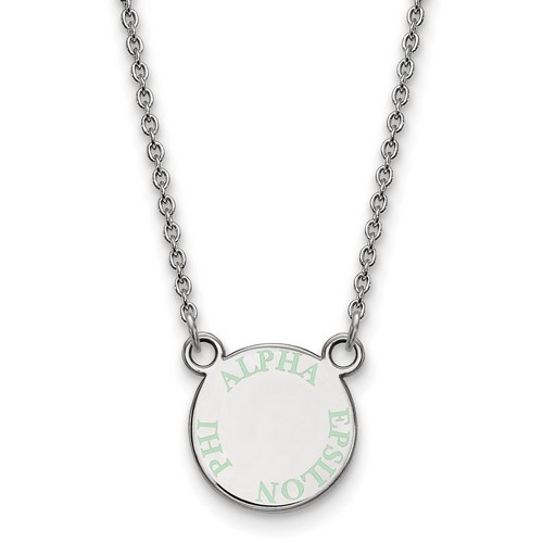 Alpha Epsilon Phi Sorority XS Pendant Necklace in Sterling Silver 3.40 gr
