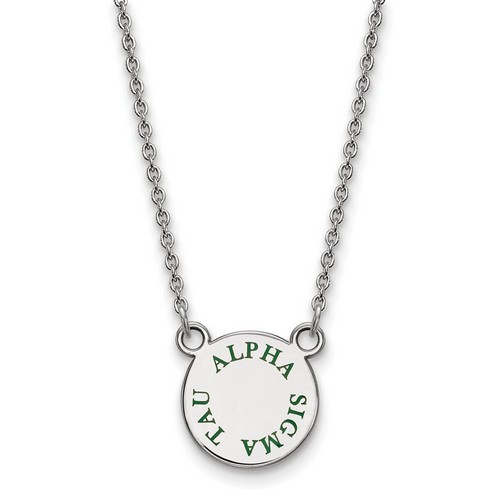 Alpha Sigma Tau Sorority XS Pendant Necklace in Sterling Silver 3.40 gr