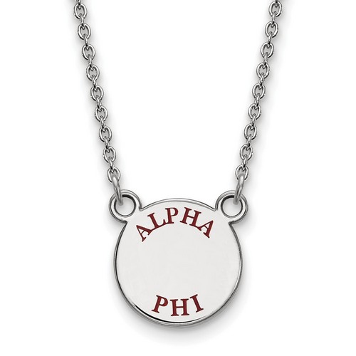 Alpha Phi Sorority XS Pendant Necklace in Sterling Silver 3.40 gr