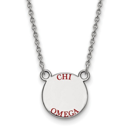 Chi Omega Sorority XS Pendant Necklace in Sterling Silver 3.52 gr