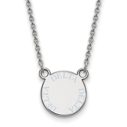 Tri Delta Sorority XS Pendant Necklace in Sterling Silver 3.40 gr