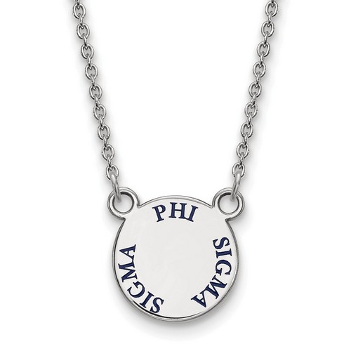 Phi Sigma Sigma Sorority XS Pendant Necklace in Sterling Silver 3.40 gr